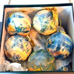 Thomas Kinkade Set 10 Christmas Ball Ornament PAINTER OF LIGHT Celebrate Season